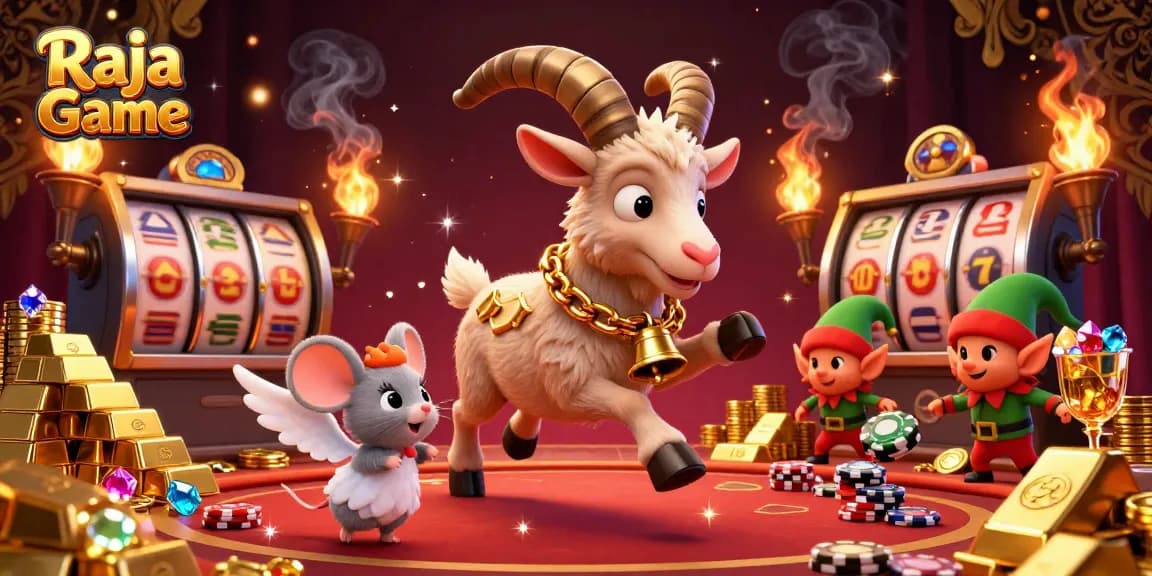 Experience thrilling gameplay at Raja Game, with vibrant characters amidst dynamic casino elements.