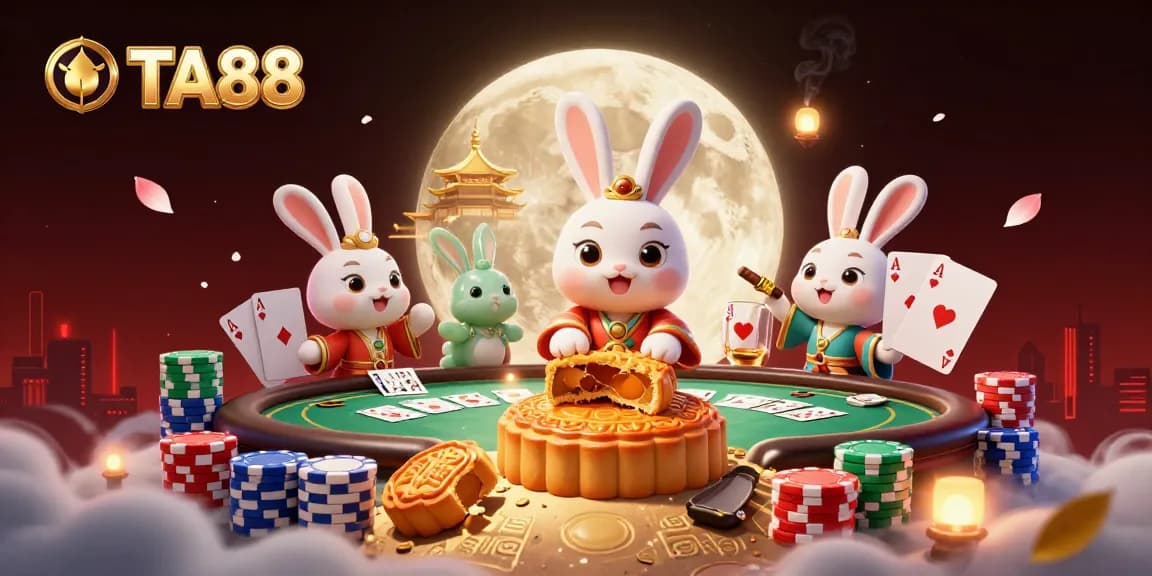 Players enjoy a captivating TA88 themed casino scene with poker chips and vibrant decorations.