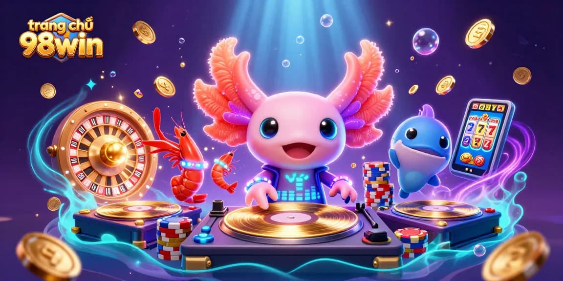 Engage with stunning scenes of slots and jackpots at trang chủ 98win featuring vibrant characters and casino elements.