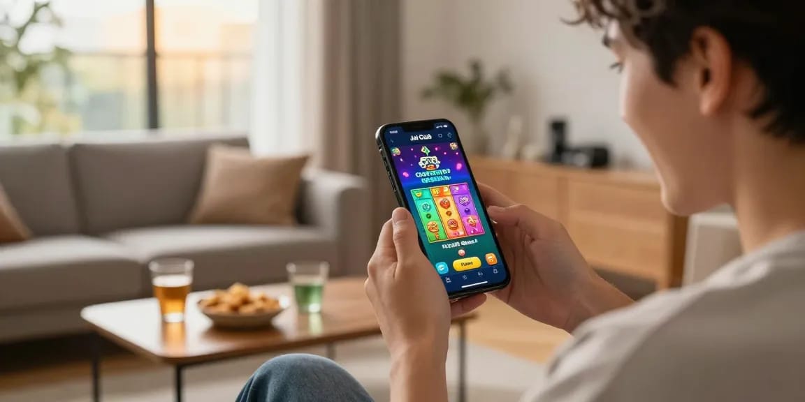 Engaging jaiclub login experience on smartphone in vibrant gaming atmosphere.