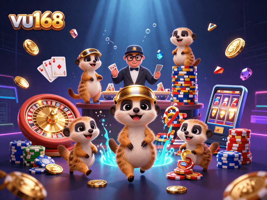Win big with vu168 as meerkats manage a lively casino scene filled with games and excitement.