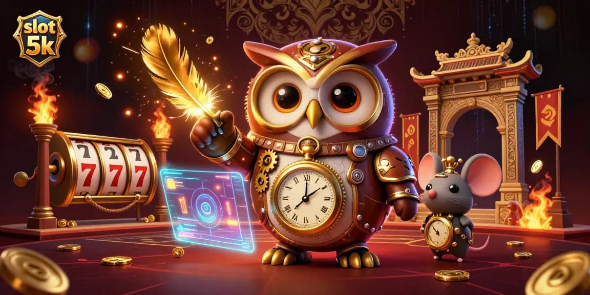 Experience thrilling slot 5k gameplay with vibrant characters, dynamic reels, and stunning casino elements.