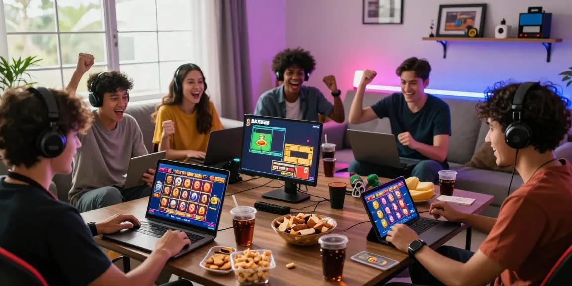 Pengguna menikmati permainan BATIK88 slot di berbagai perangkat dengan suasana yang ceria.
