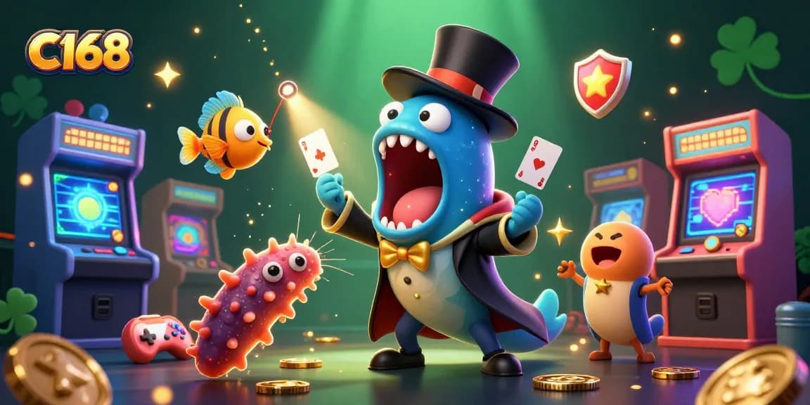 C168 engages players with magical sea creatures showcasing exciting casino games in a dynamic underwater setting.