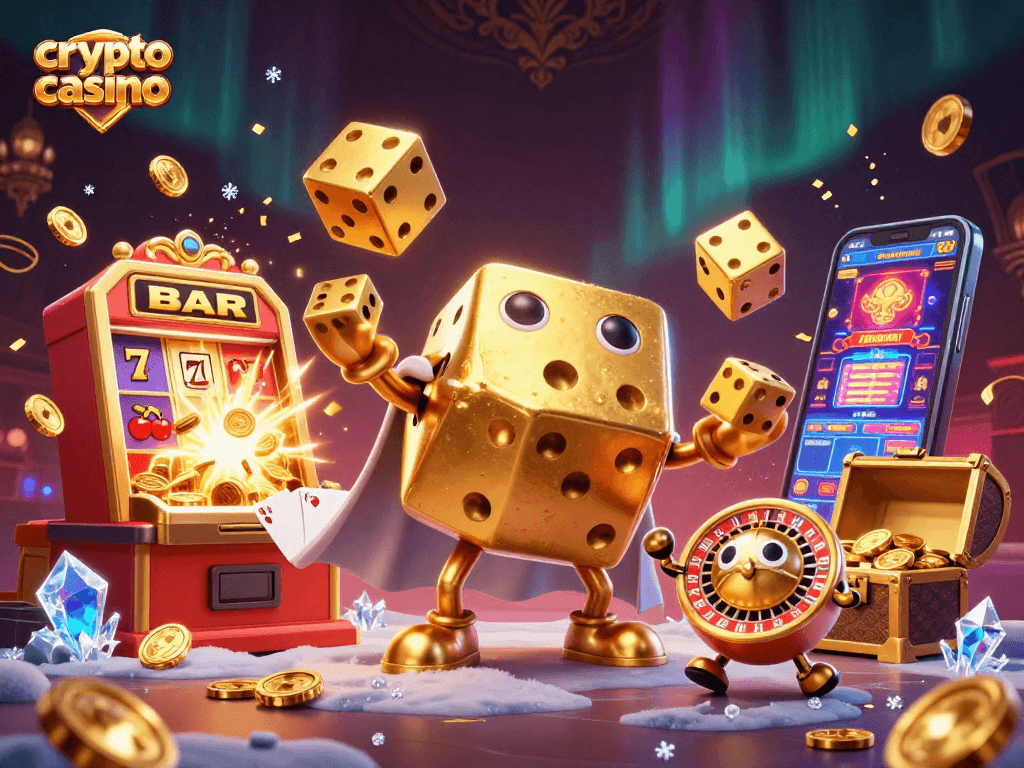 Engage in the thrilling world of the crypto casino with vibrant 3D elements and explosive winning moments.