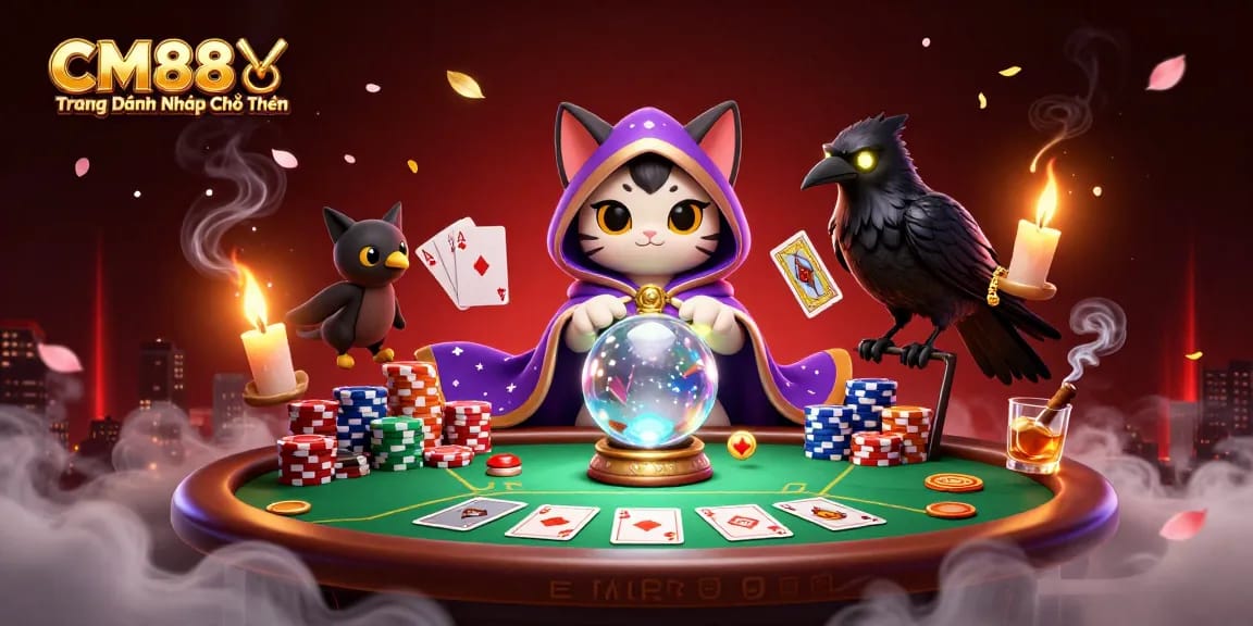 CM88 ⚽️ Trang Đăng Nhập Chính Thức celebrates vibrant casino thrills with a dynamic 3D scene.