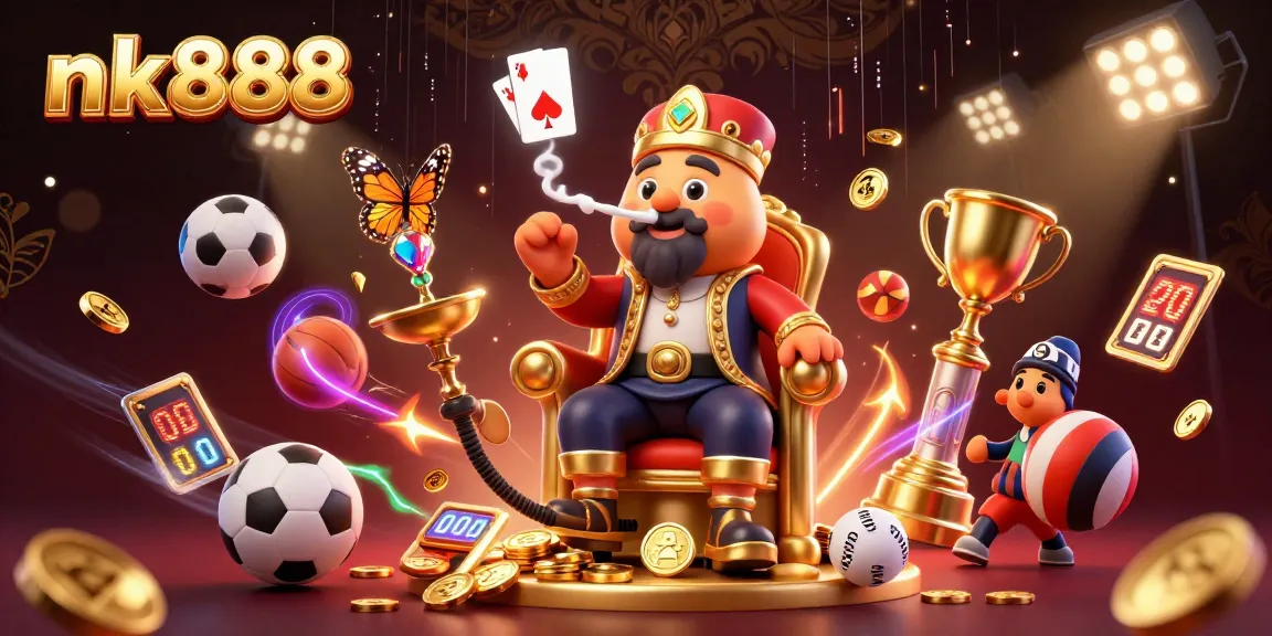 Engage in exciting bets with nk888's vibrant casino atmosphere, showcasing thrilling gaming elements.