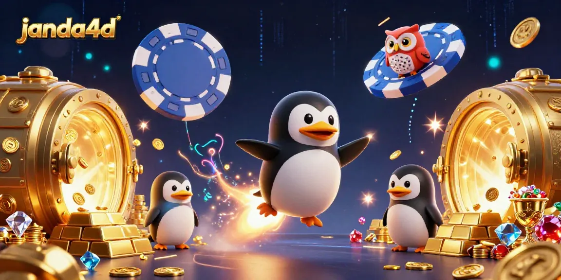 Janda4d menawarkan pengalaman bermain kasino digital yang menarik dengan karakter unik seperti penguin emas.