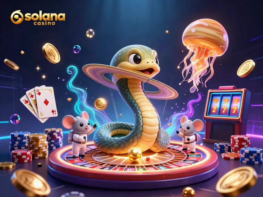 Experience the excitement of solana casino with a vibrant cosmic roulette scene.