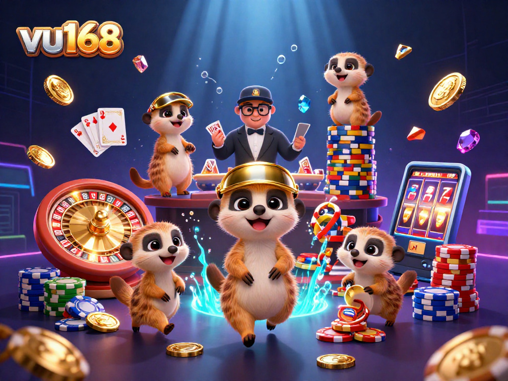 Win big with vu168 as meerkats manage a lively casino scene filled with games and excitement.