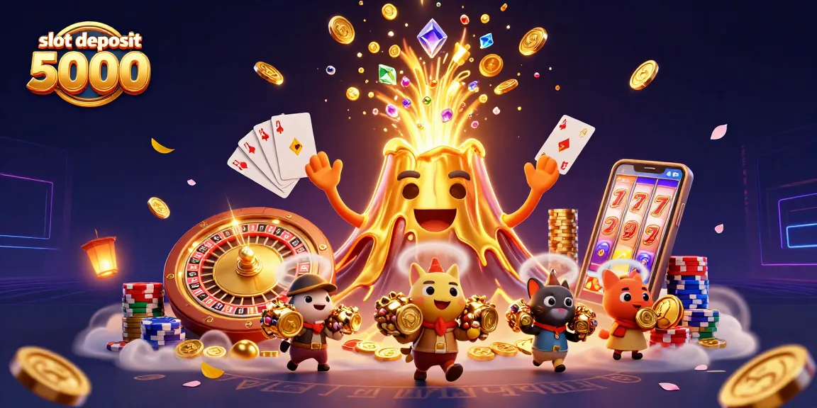 Win big with slot deposit 5000 at vibrant online casino, showcasing thrilling gaming action.