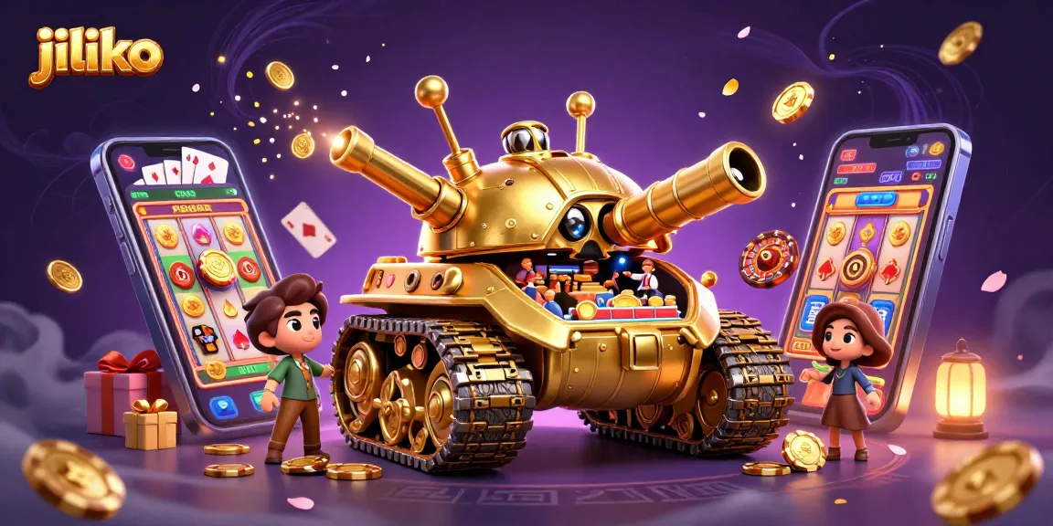 Engage in thrilling gaming at Jiliko with a vibrant 3D casino-themed illustration.