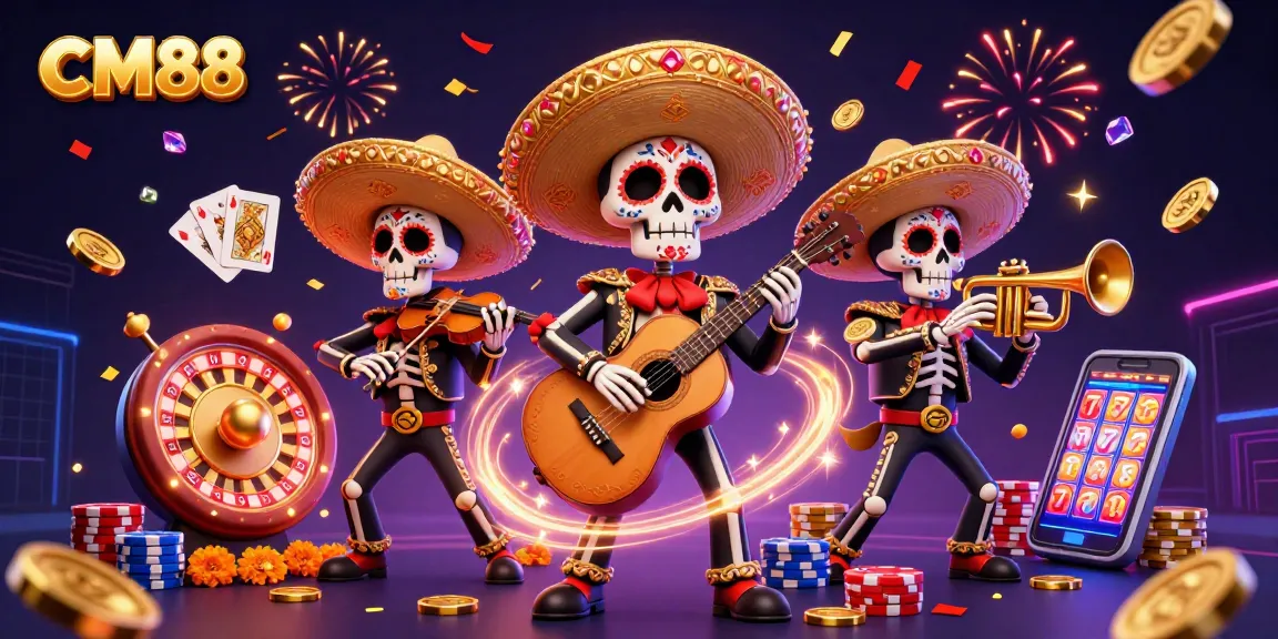 Celebrate with CM88 by playing vibrant casino games featuring mariachis and golden coins.