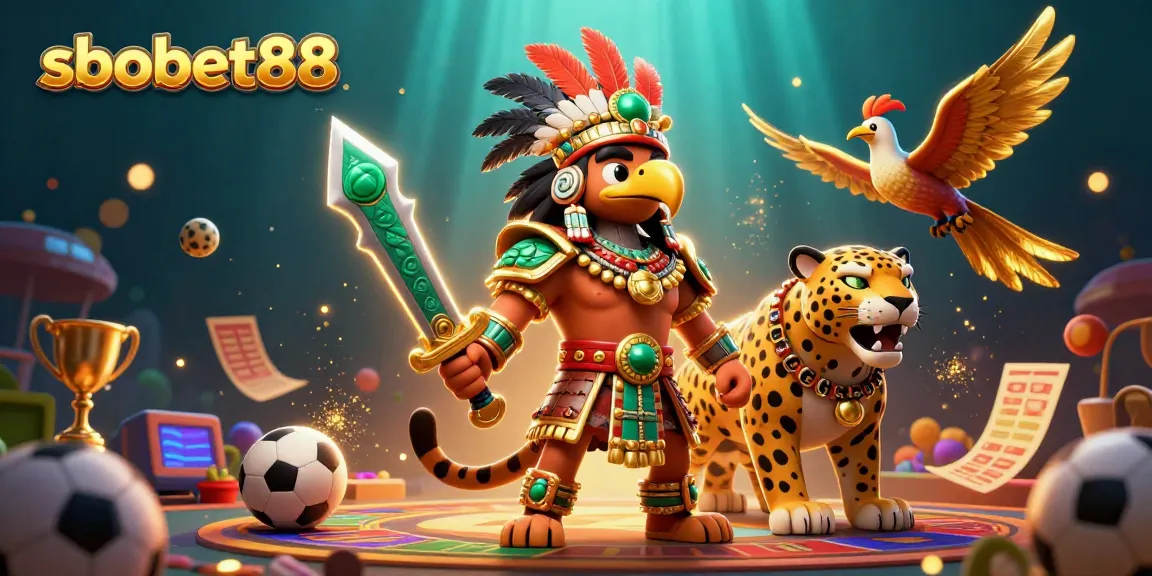 Experience sbobet88's thrilling sports betting with dynamic 3D characters and vibrant game elements.