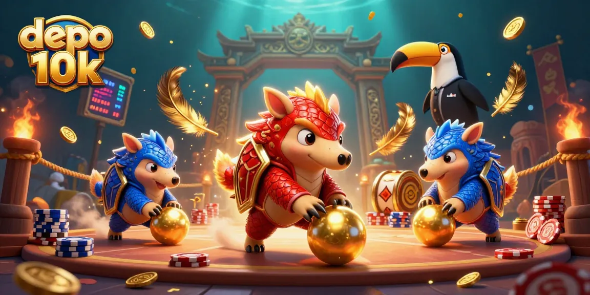 Experience thrilling gameplay in depo 10k with lively pangolins and vibrant casino elements.