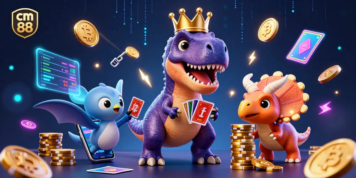 Experience thrilling gaming at cm 88 with vibrant characters and crypto elements.