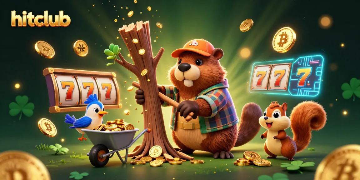Hitclub features a vibrant 3D scene with characters gaming for coins, illustrating exciting action.