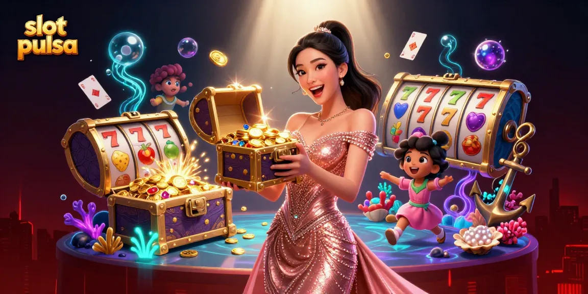 Experience thrilling slot pulsa games with dazzling treasures and spinning reels.