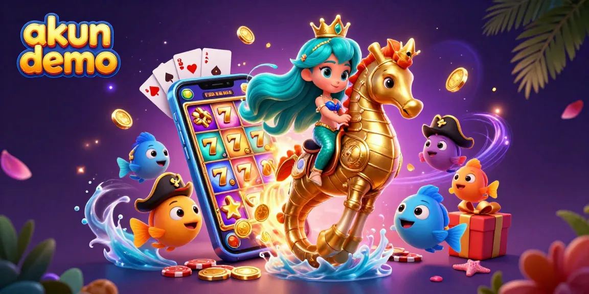 Spin the reels with the akun demo slot in this vibrant 3D casino illustration, featuring a magical mermaid princess.