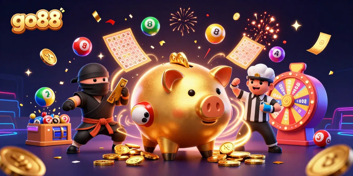 Engage with go88’s thrilling gambling atmosphere featuring a sumo wrestler and ninja.