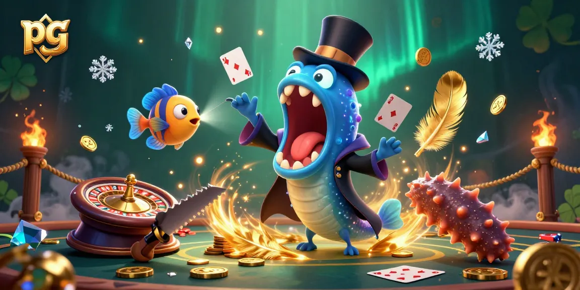 Experience the thrill of pg gambling with a magical underwater casino scene showcasing unique deep-sea characters