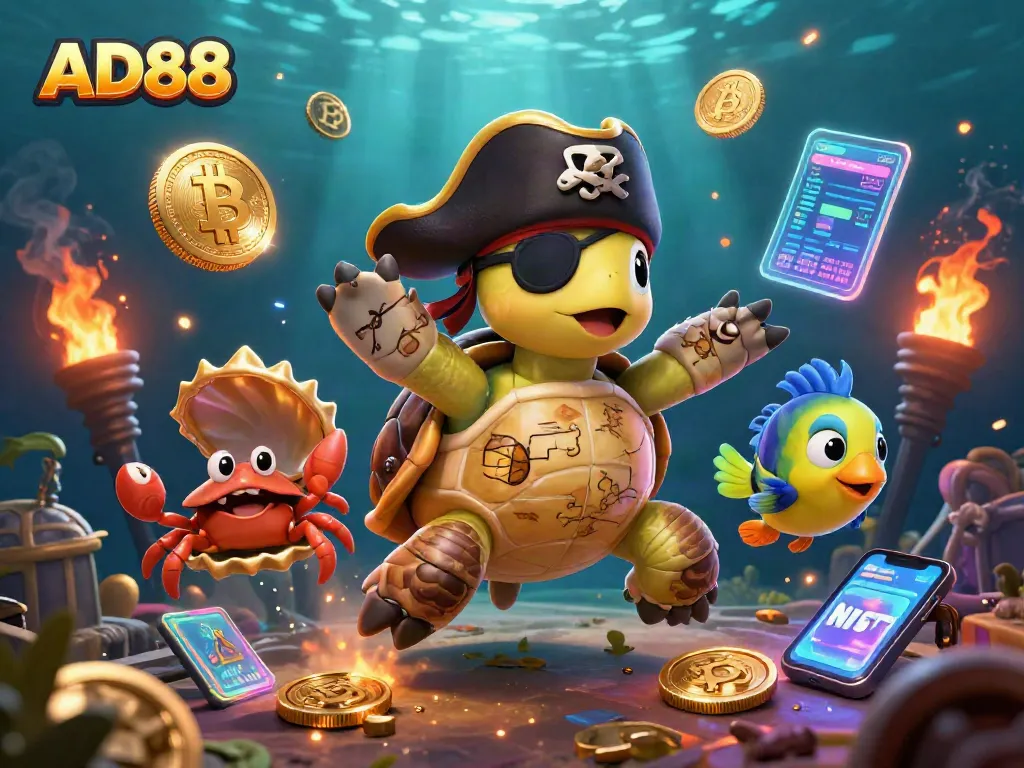 Join AD88 for thrilling underwater casino adventures featuring pirate turtles and blockchain elements!