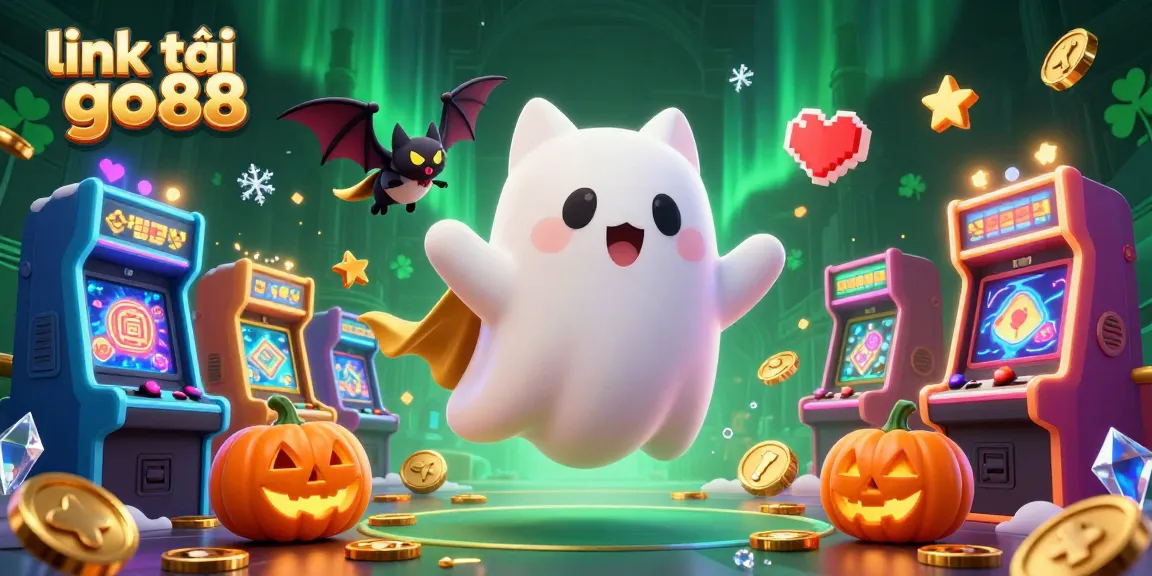 Play exciting games with link tải go88, featuring a ghost cat and a vampire bat in a casino.