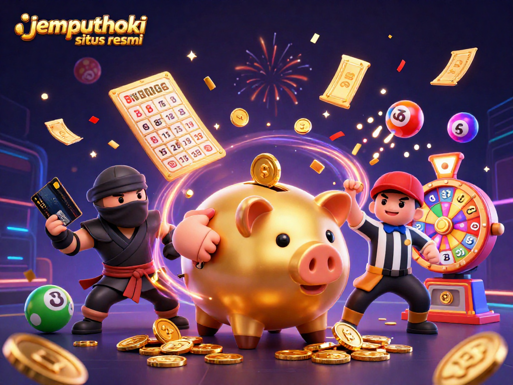 Engage with the vibrant excitement of jemputhoki situs resmi through this dynamic 3D gaming illustration.