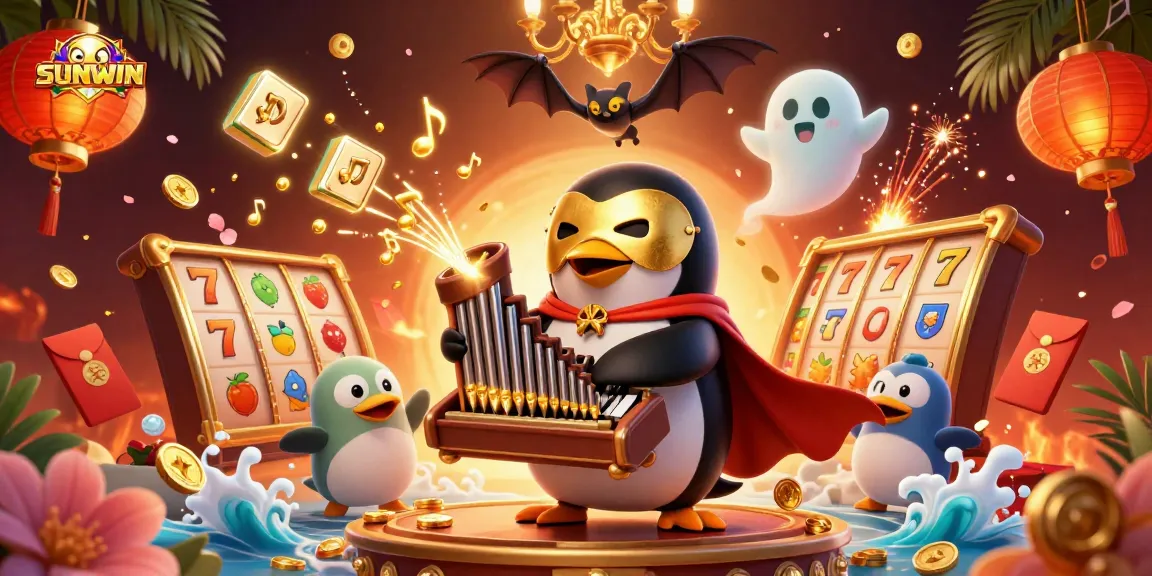 SUNWIN captivates players with a vibrant 3D illustration of a penguin in a casino throne, delivering excitement.