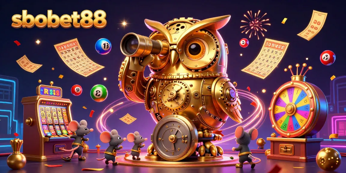 Experience sbobet88 with a vibrant 3D casino illustration showcasing dynamic elements and engaging characters.