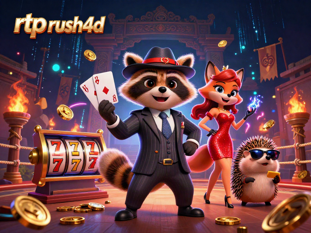rtp rush4d membawa keberuntungan dengan rakun berjas pinstripe yang royal flush, kasino ceria.
