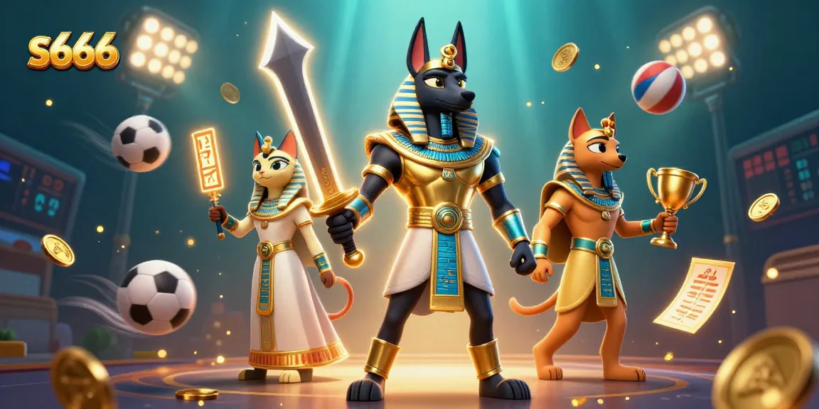 Experience thrilling gaming action at s666 with the ancient Egyptian warrior and shimmering elements.