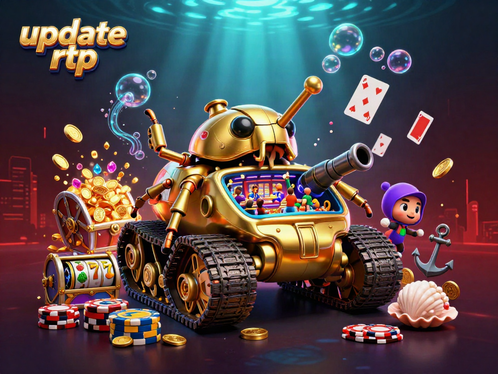 Play and win at slots with our engaging update rtp illustration showcasing exciting games and vibrant elements.